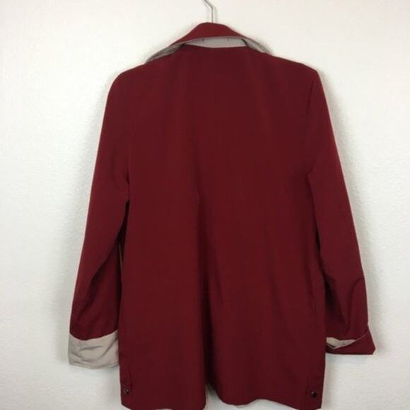 Raincoat Vintage Reversible Regent Park Red Tan Classic Size Small Retro Chic - Picture 3 of 12